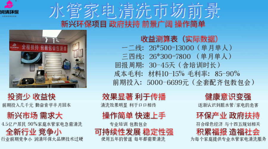 有沒有做水管清洗比較成功的？專業(yè)清洗水管公司加盟哪里找